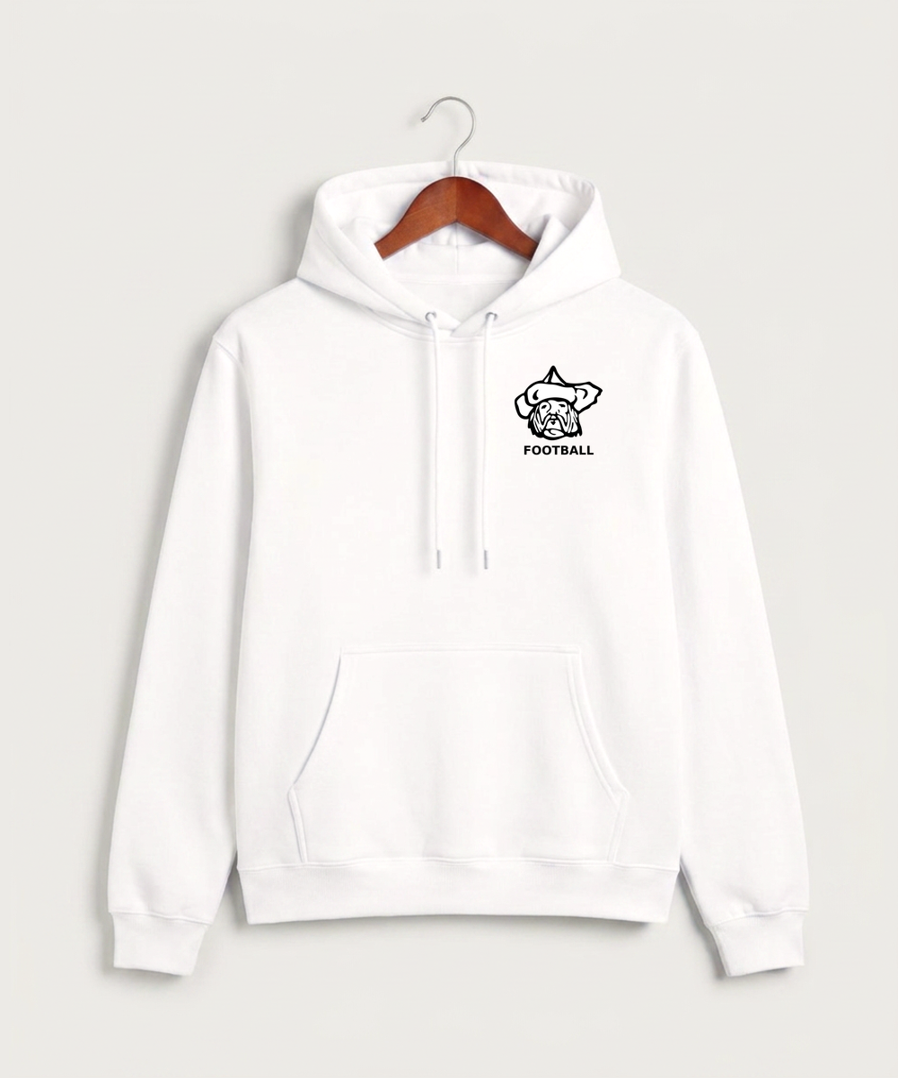 Polo HS Football general - White Hoodie Value - Left Chest
