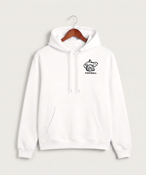 Polo HS Football general - White Hoodie Value - Left Chest