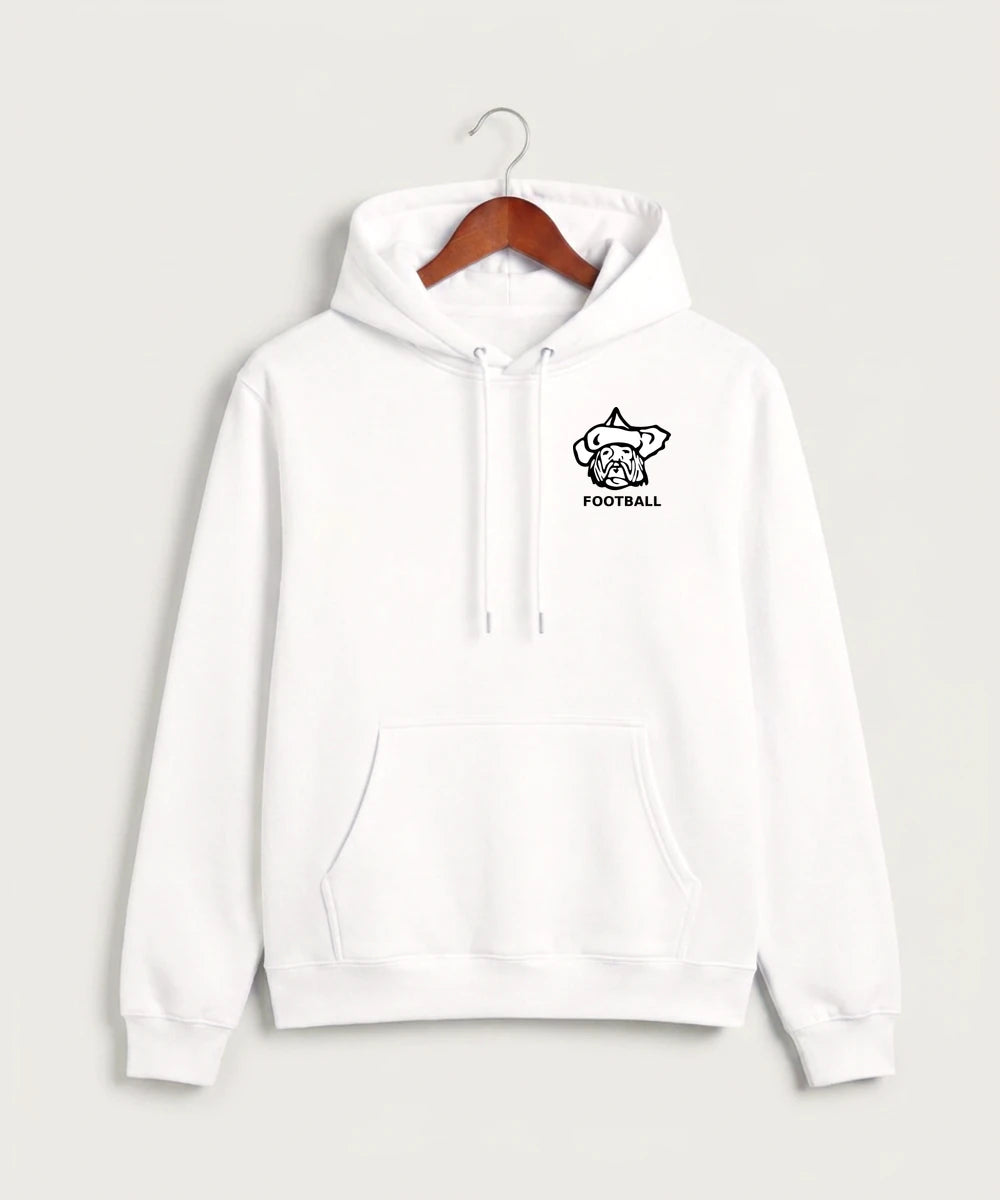 Polo HS Football general - White Hoodie Value - Left Chest