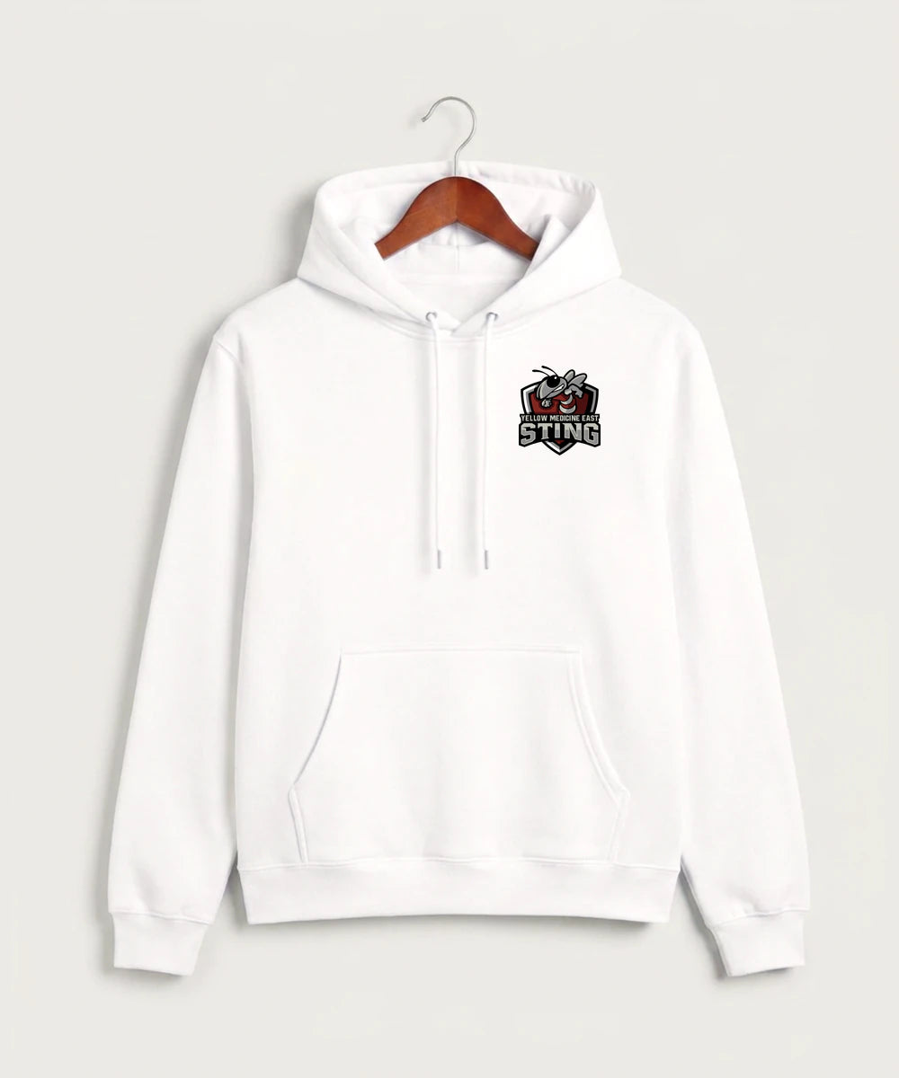 Yellow Medicine East High School Athletics - White Hoodie Value - Left Chest