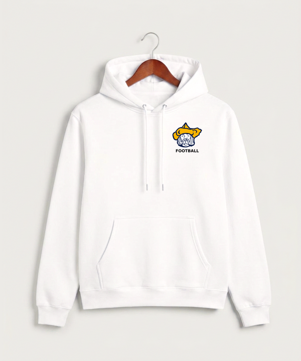Polo HS Football general - White Hoodie Value - Left Chest