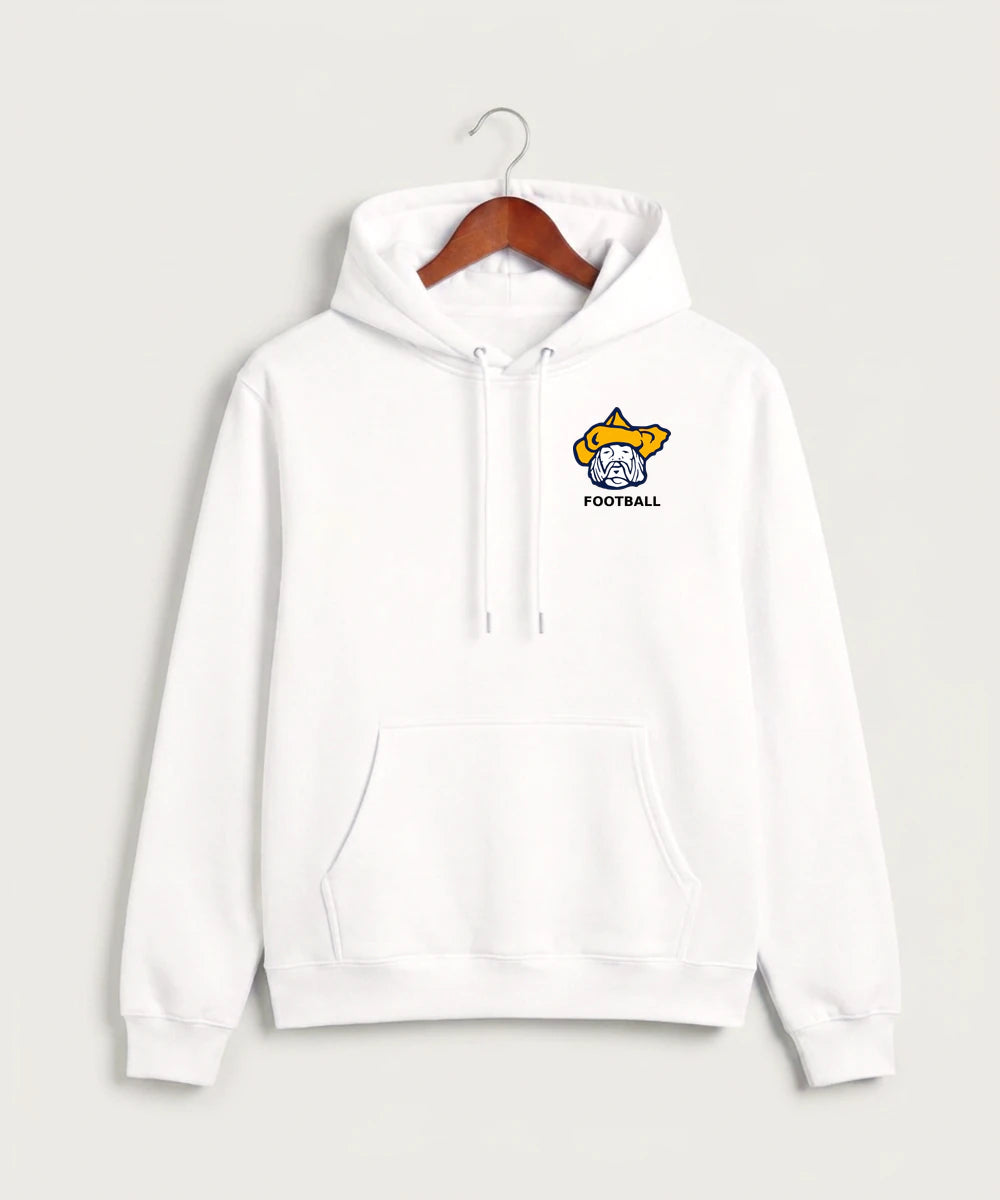 Polo HS Football general - White Hoodie Value - Left Chest