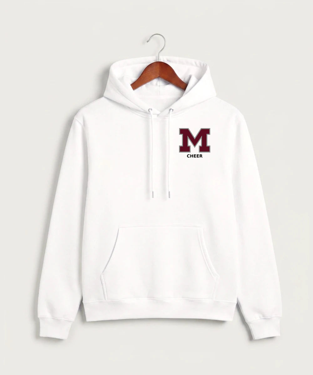 Moline Cheer general - White Hoodie Value - Left Chest