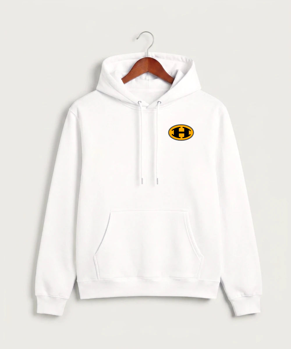 Hutchinson High School Football (Boys) - White Hoodie Value - Left Chest