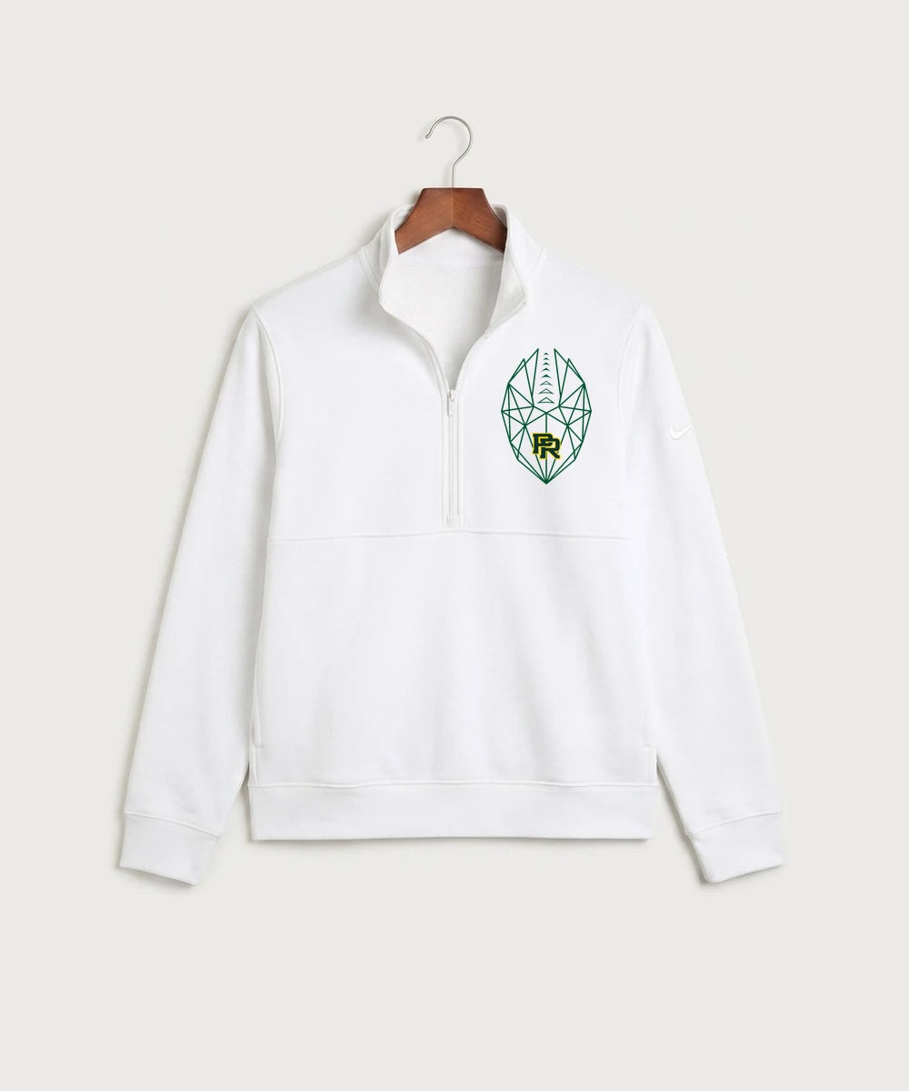 Proctor High School Football (Boys) - White Nike Club Fleece Sleeve Swoosh 1/2-Zip NKDX6718