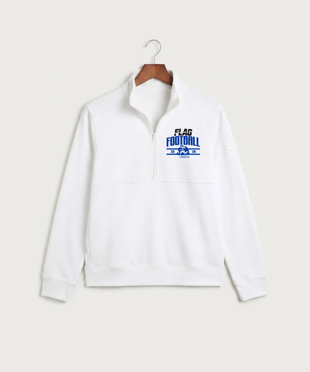Codex Team Store Proof Reference - White Nike Club Fleece Sleeve Swoosh 1/2-Zip NKDX6718