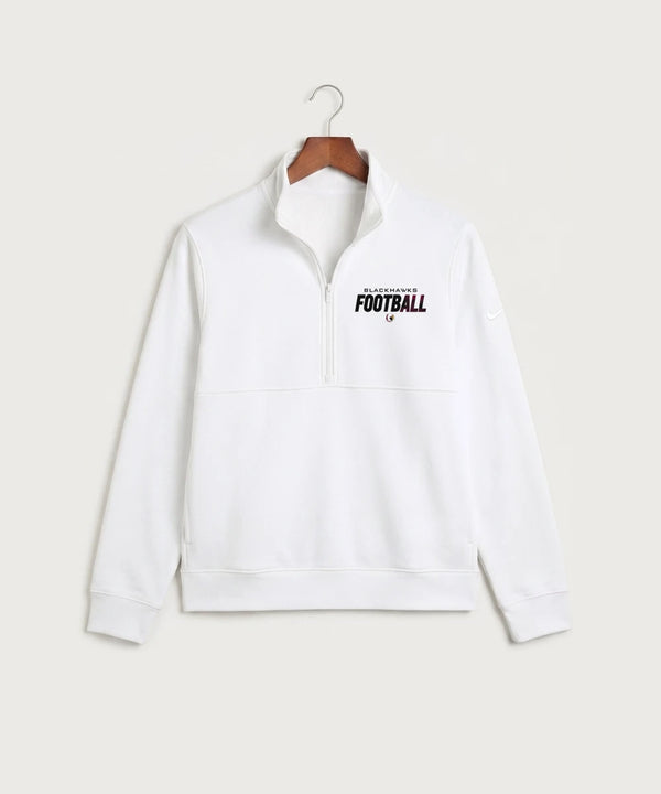 Stockton High School Football - White Nike Club Fleece Sleeve Swoosh 1/2-Zip NKDX6718