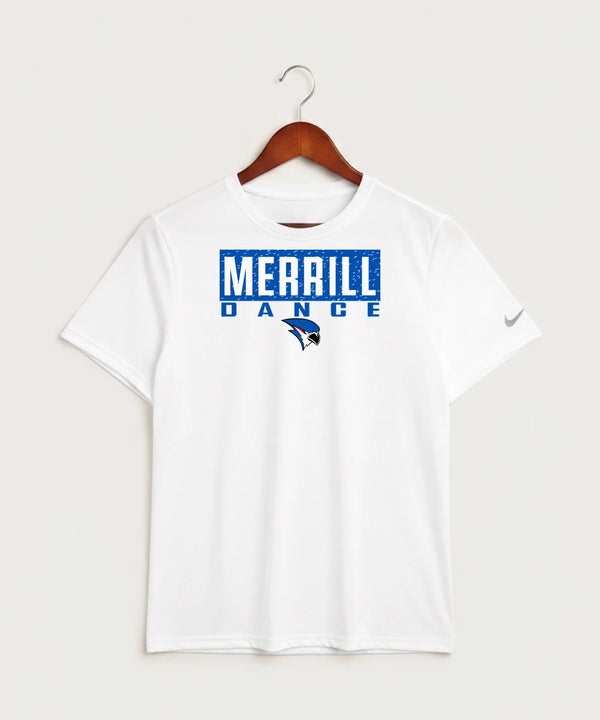 Merrill Dance and Cheer - White Nike Swoosh Sleeve rLegend Tee NKDX8730