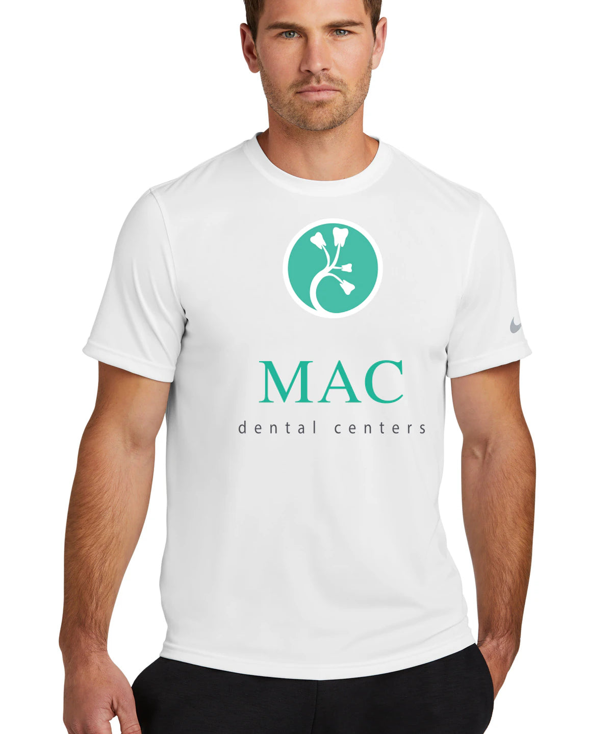 Mac Dental Business - White Nike Swoosh Sleeve rLegend Tee NKDX8730