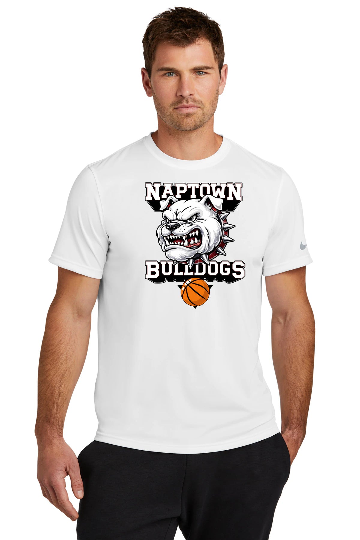 Naptown basketball_boys - White Nike Swoosh Sleeve rLegend Tee NKDX8730