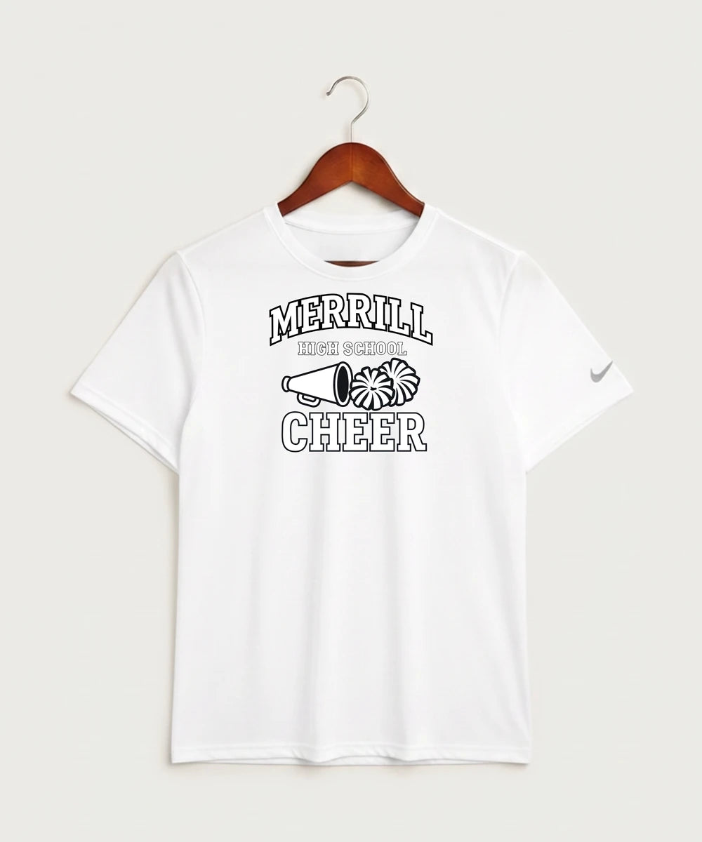 Merrill Dance and Cheer - White Nike Swoosh Sleeve rLegend Tee NKDX8730