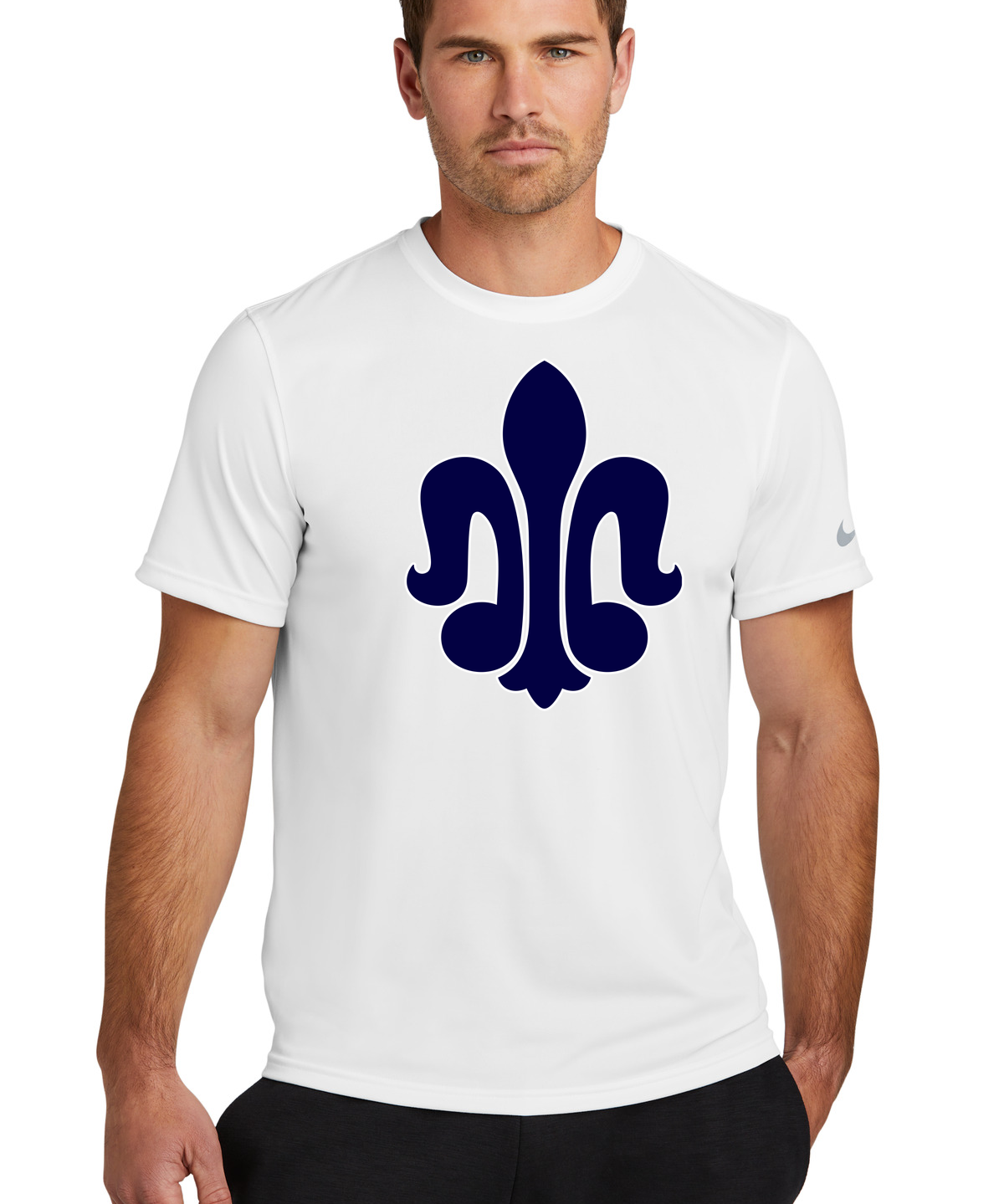 St. Peter Athletics - White Nike Swoosh Sleeve rLegend Tee NKDX8730