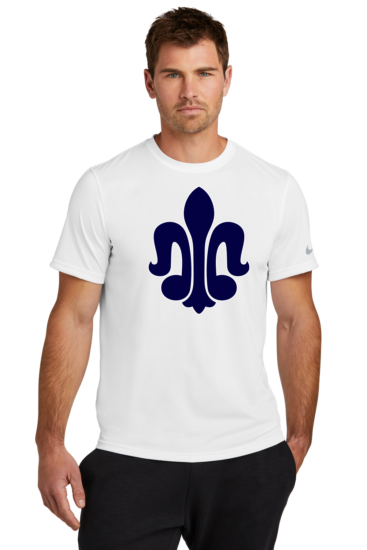 St. Peter Athletics - White Nike Swoosh Sleeve rLegend Tee NKDX8730
