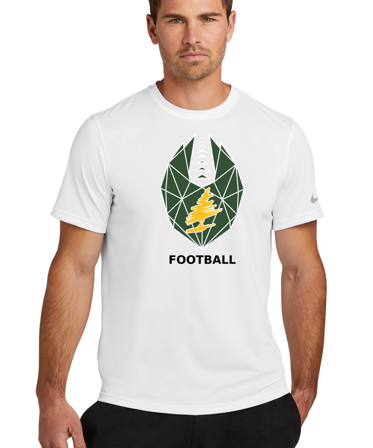 DC Everest Middle School Football — example store - White Nike Swoosh Sleeve rLegend Tee NKDX8730
