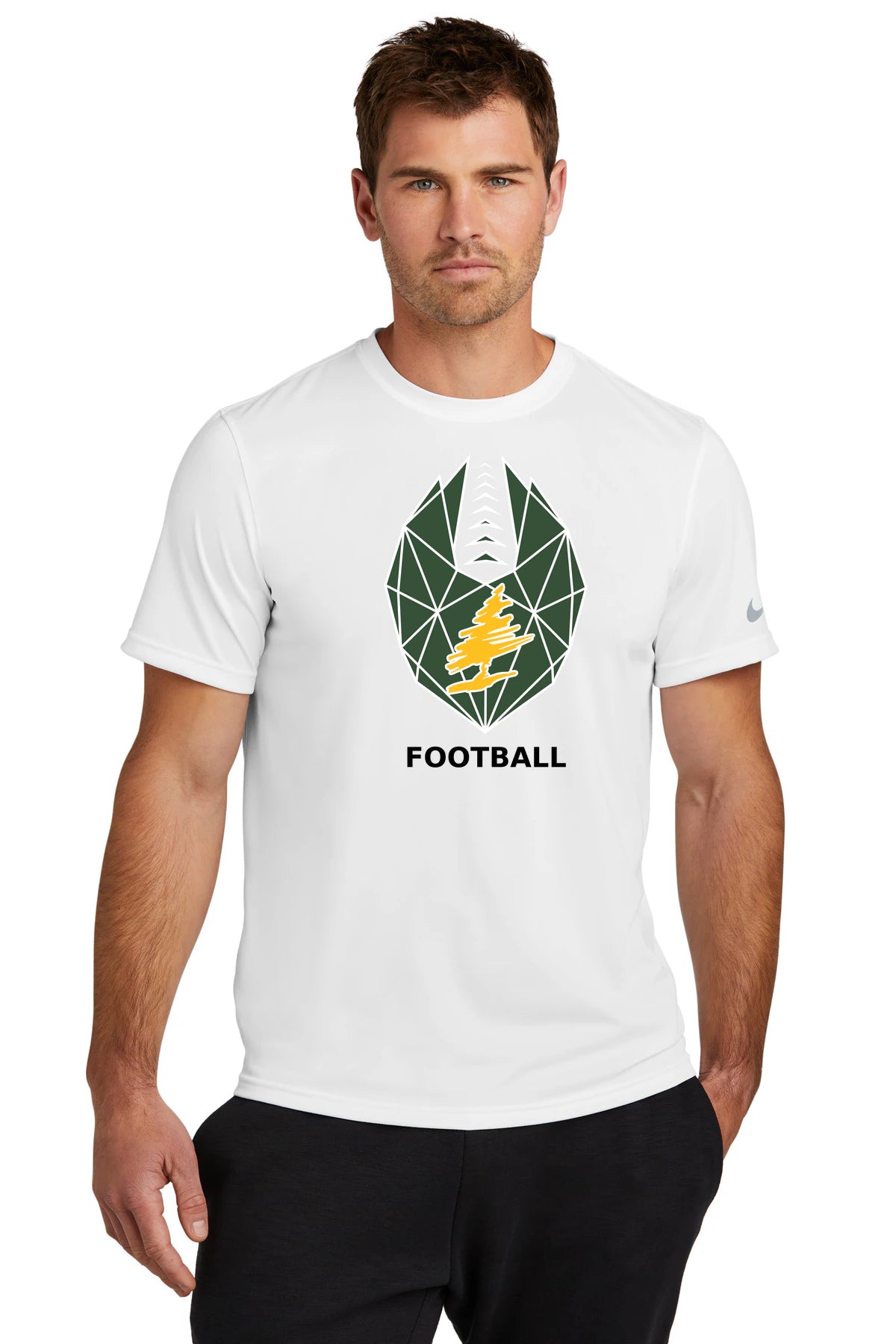 DC Everest Middle School Football — example store - White Nike Swoosh Sleeve rLegend Tee NKDX8730