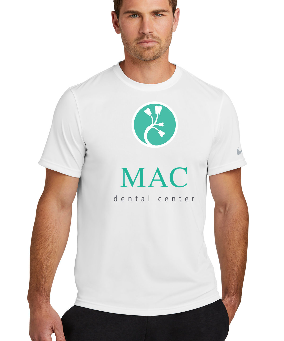 Mac Dental Football - White Nike Swoosh Sleeve rLegend Tee NKDX8730