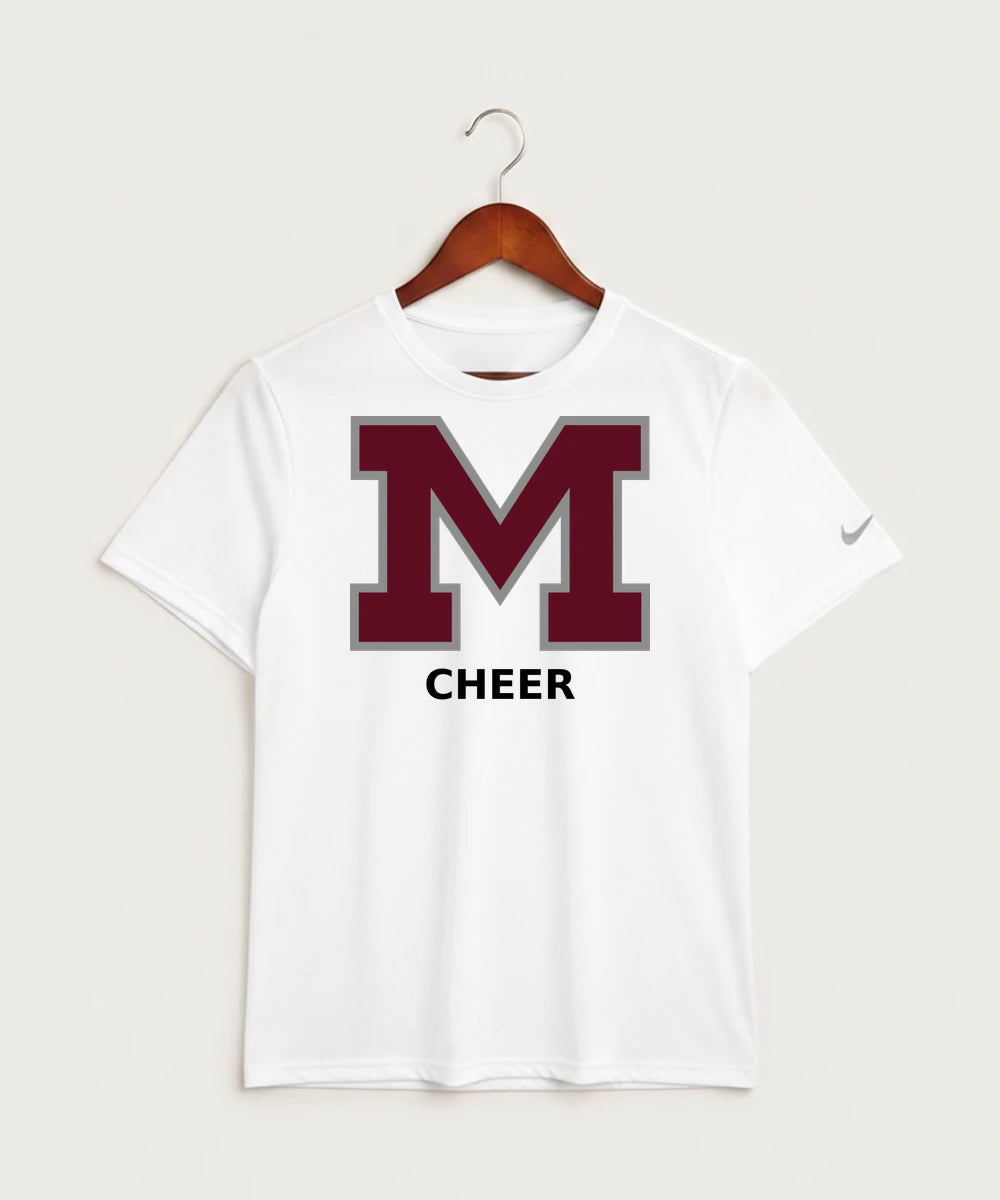 Moline Cheer general - White Nike Swoosh Sleeve rLegend Tee NKDX8730