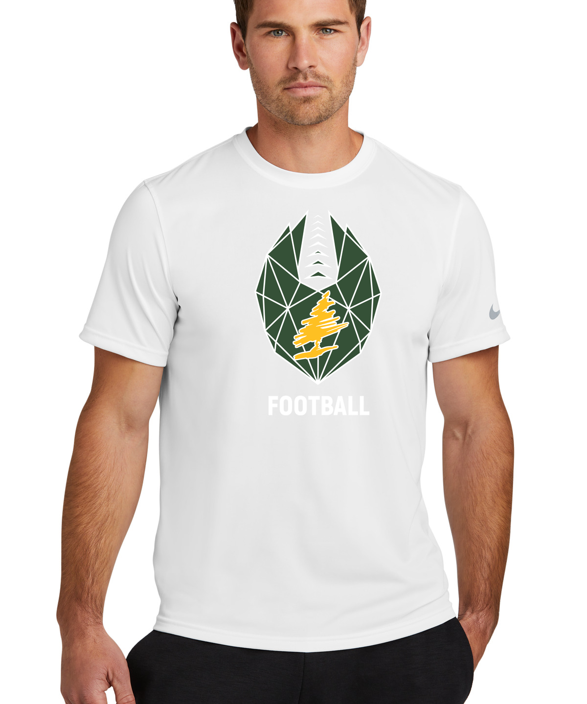 DC Everest Middle School Football — example store - White Nike Swoosh Sleeve rLegend Tee NKDX8730