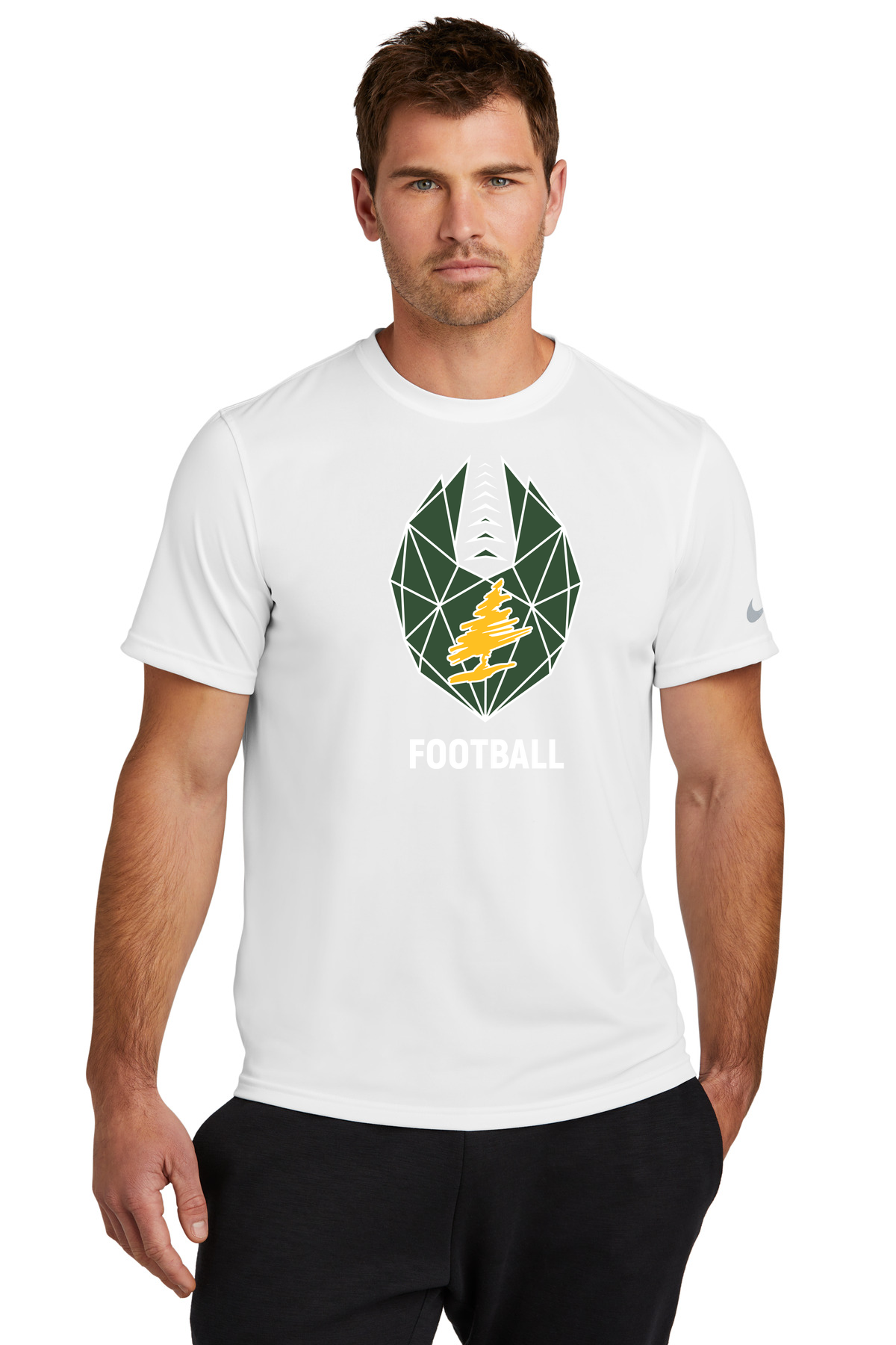DC Everest Middle School Football — example store - White Nike Swoosh Sleeve rLegend Tee NKDX8730