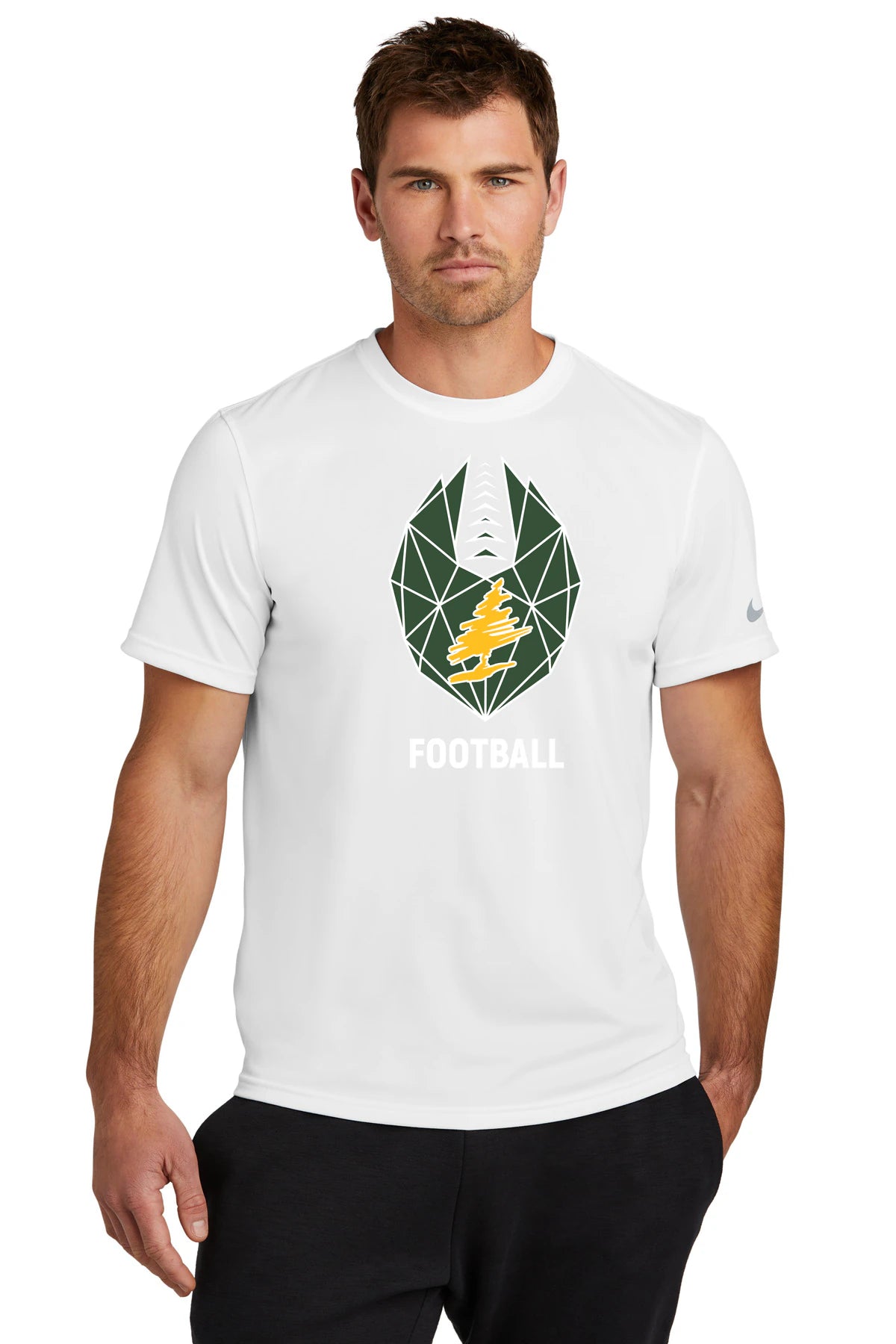 DC Everest Middle School Football — example store - White Nike Swoosh Sleeve rLegend Tee NKDX8730