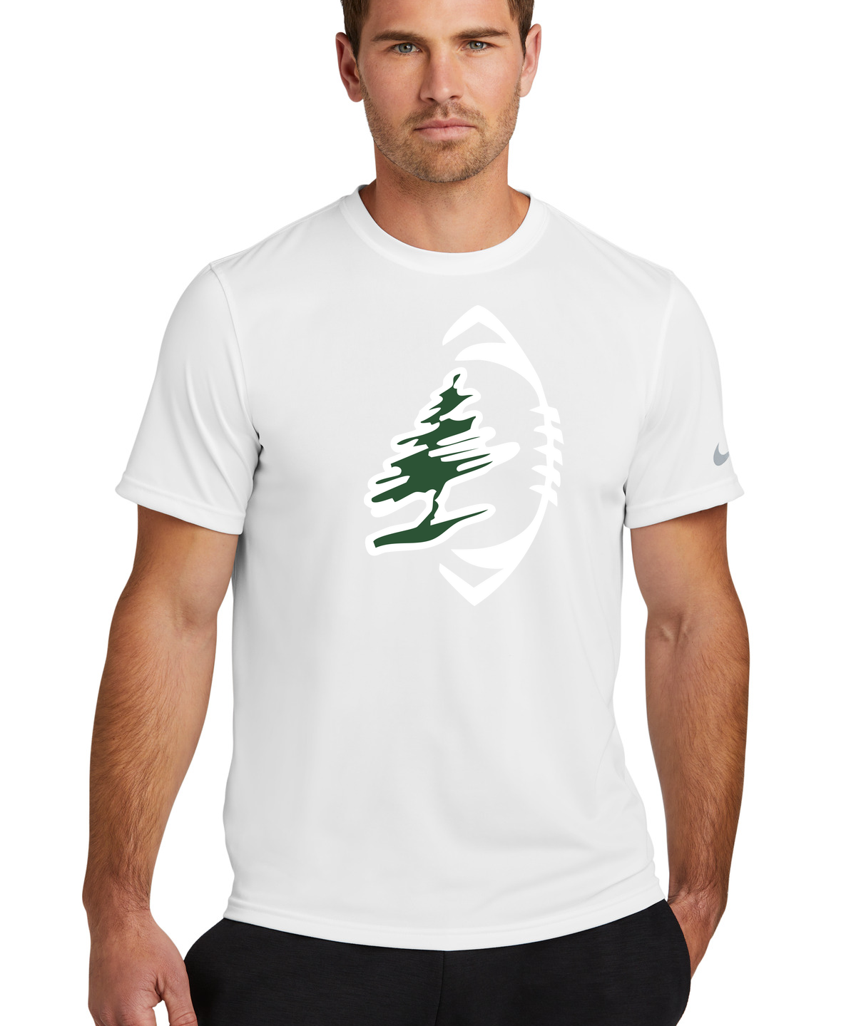 DC Everest Middle School Football — example store - White Nike Swoosh Sleeve rLegend Tee NKDX8730