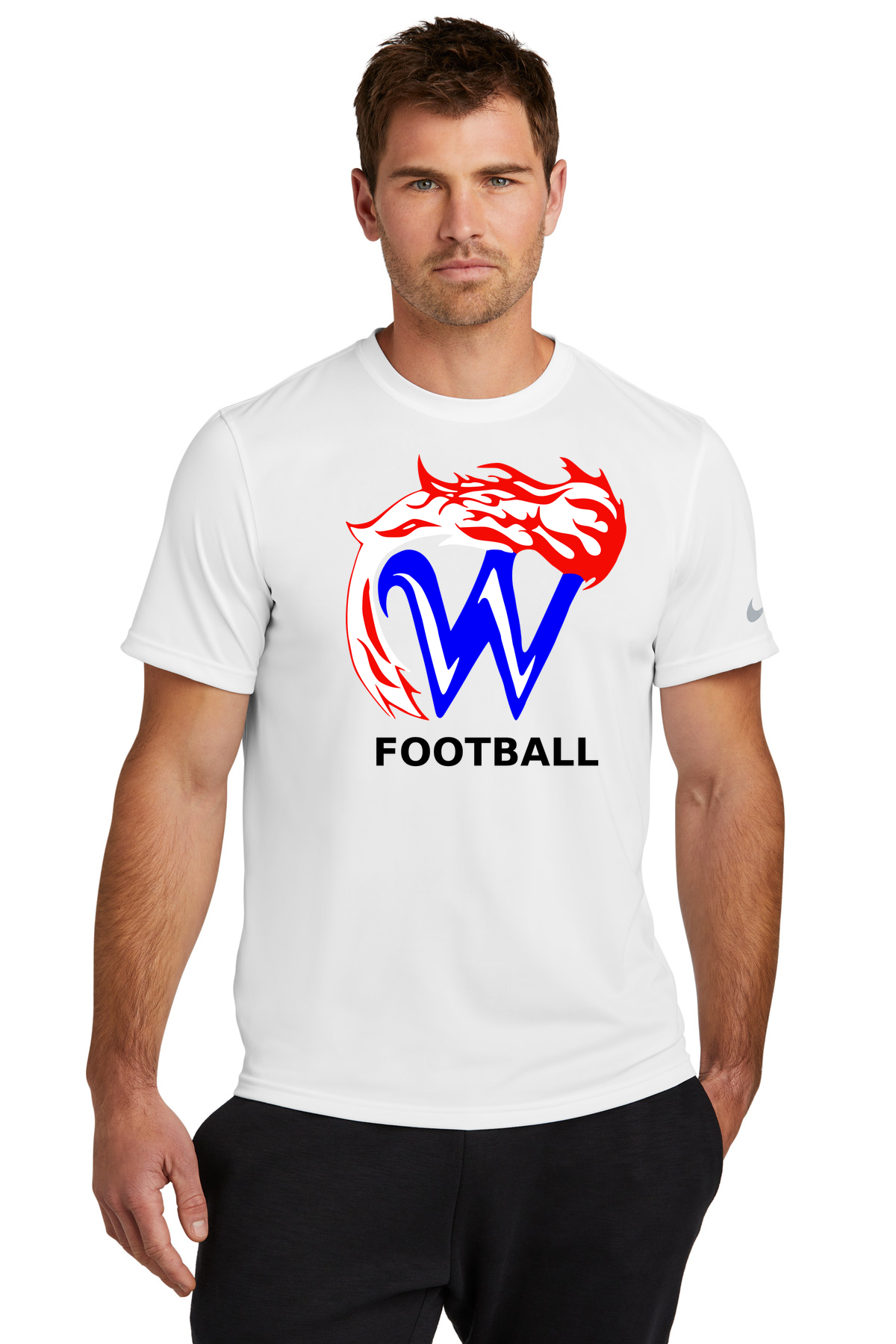 Waupaca High School Football - White Nike Swoosh Sleeve rLegend Tee NKDX8730