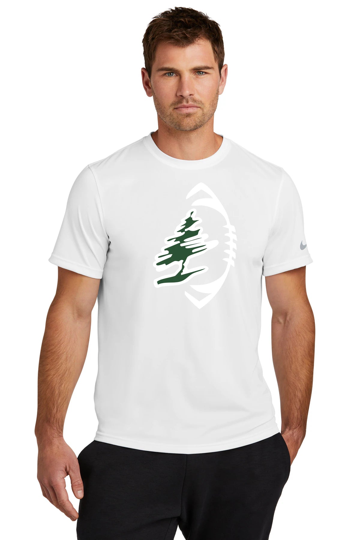 DC Everest Middle School Football — example store - White Nike Swoosh Sleeve rLegend Tee NKDX8730
