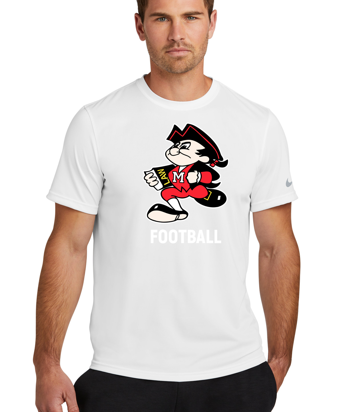 John Marshall High School football_boys - White Nike Swoosh Sleeve rLegend Tee NKDX8730