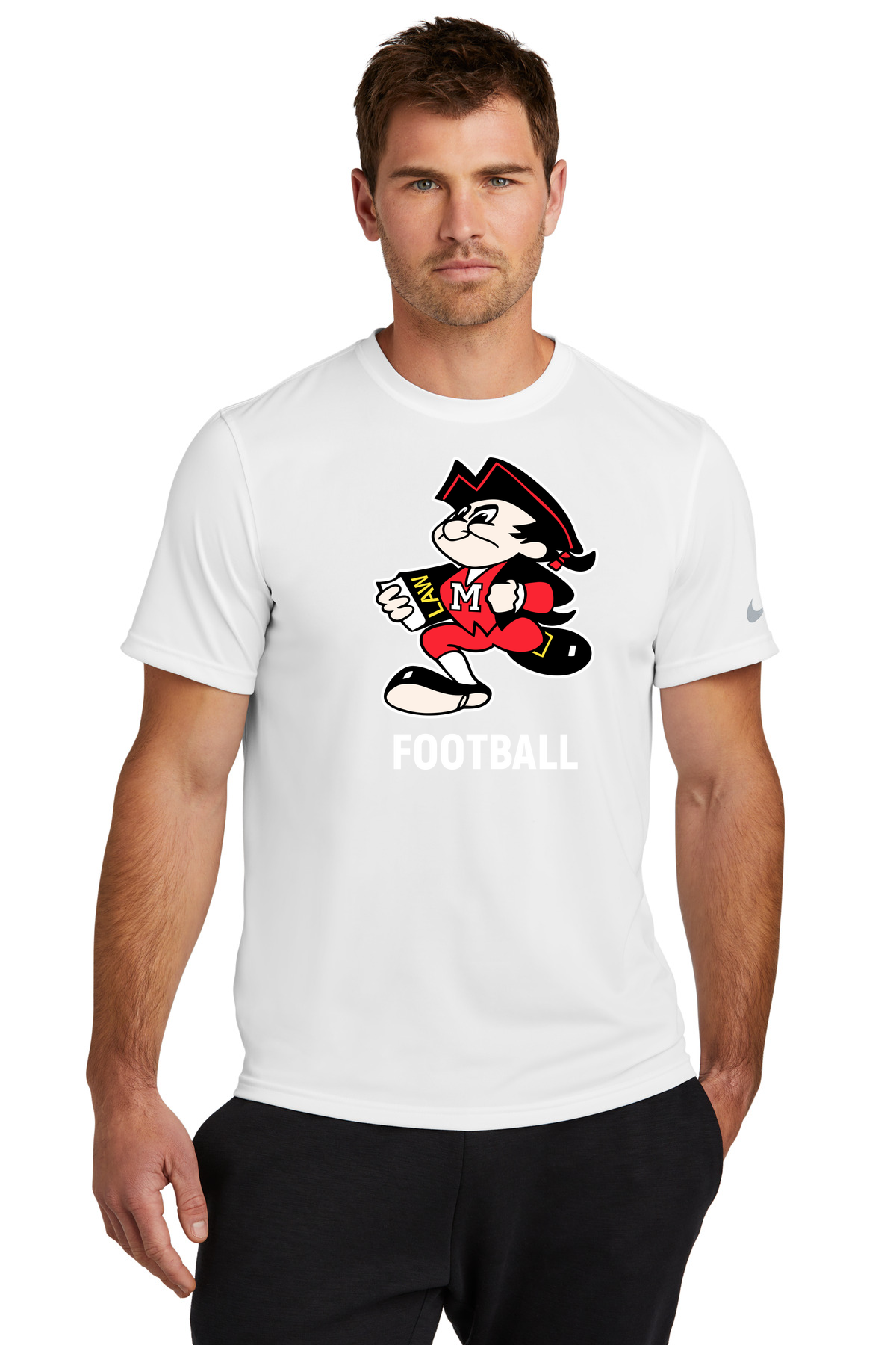 John Marshall High School football_boys - White Nike Swoosh Sleeve rLegend Tee NKDX8730