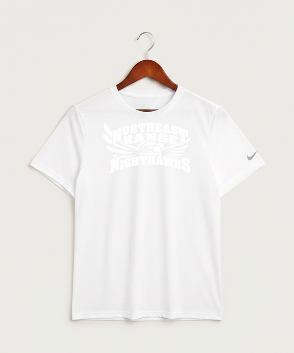 Northeast Range High School Volleyball (Girls) - White Nike Swoosh Sleeve rLegend Tee NKDX8730