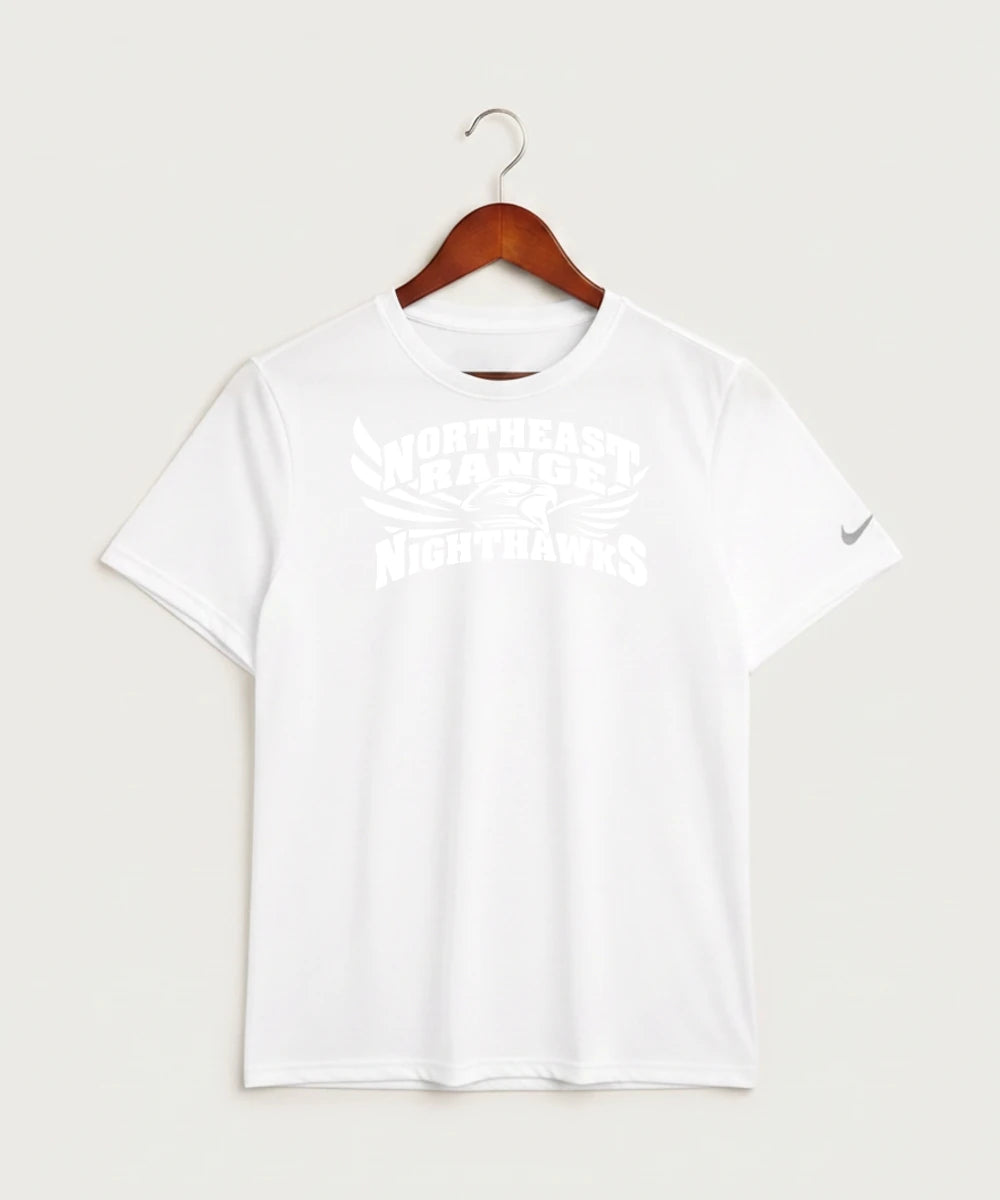 Northeast Range High School Volleyball (Girls) - White Nike Swoosh Sleeve rLegend Tee NKDX8730