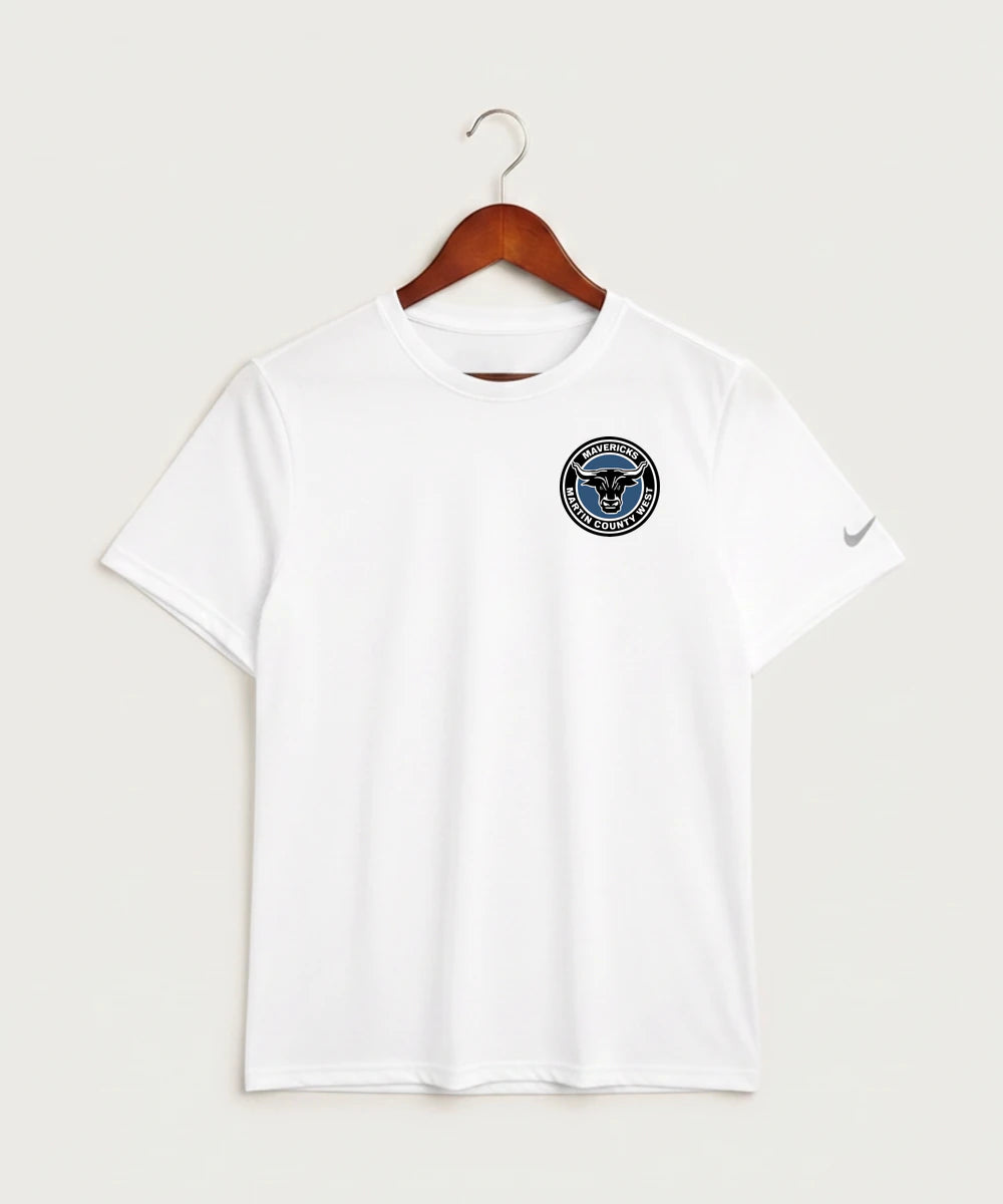 Martin County West High School Football (Boys) - White Nike Swoosh Sleeve rLegend Tee NKDX8730