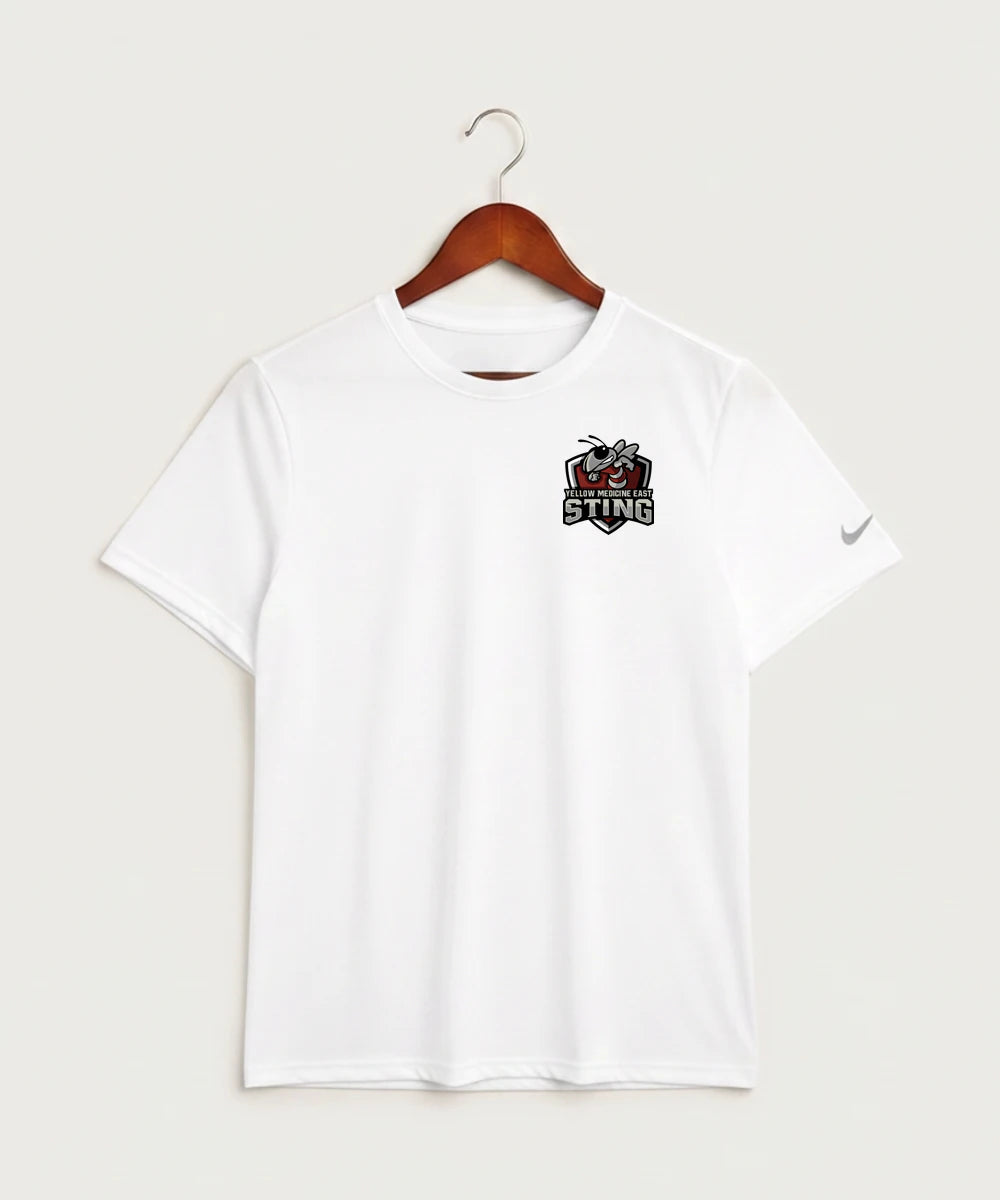 Yellow Medicine East High School Athletics - White Nike Swoosh Sleeve rLegend Tee NKDX8730