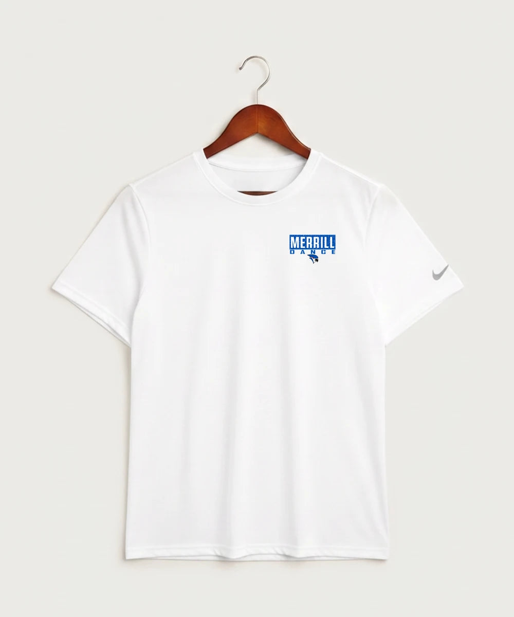 Merrill Dance and Cheer - White Nike Swoosh Sleeve rLegend Tee NKDX8730