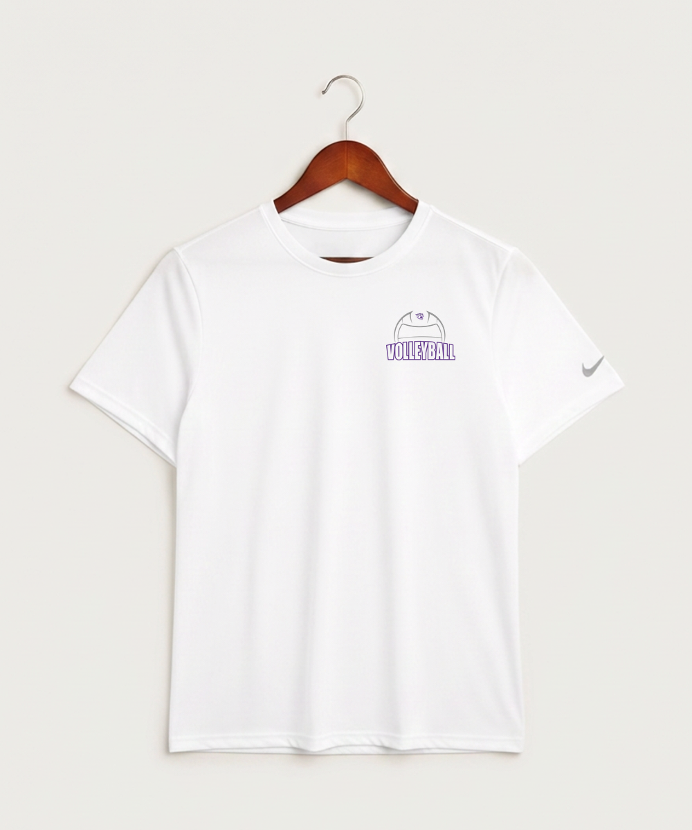 Goodhue High School Volleyball (Girls) - White Nike Swoosh Sleeve rLegend Tee NKDX8730