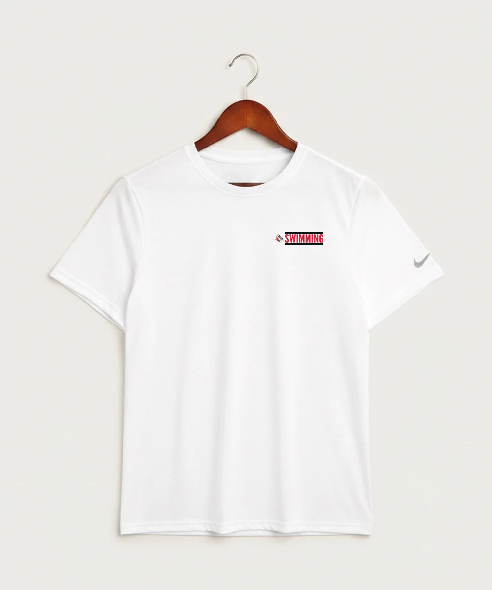 John Marshall High School Swim Dive Girls - White Nike Swoosh Sleeve rLegend Tee NKDX8730