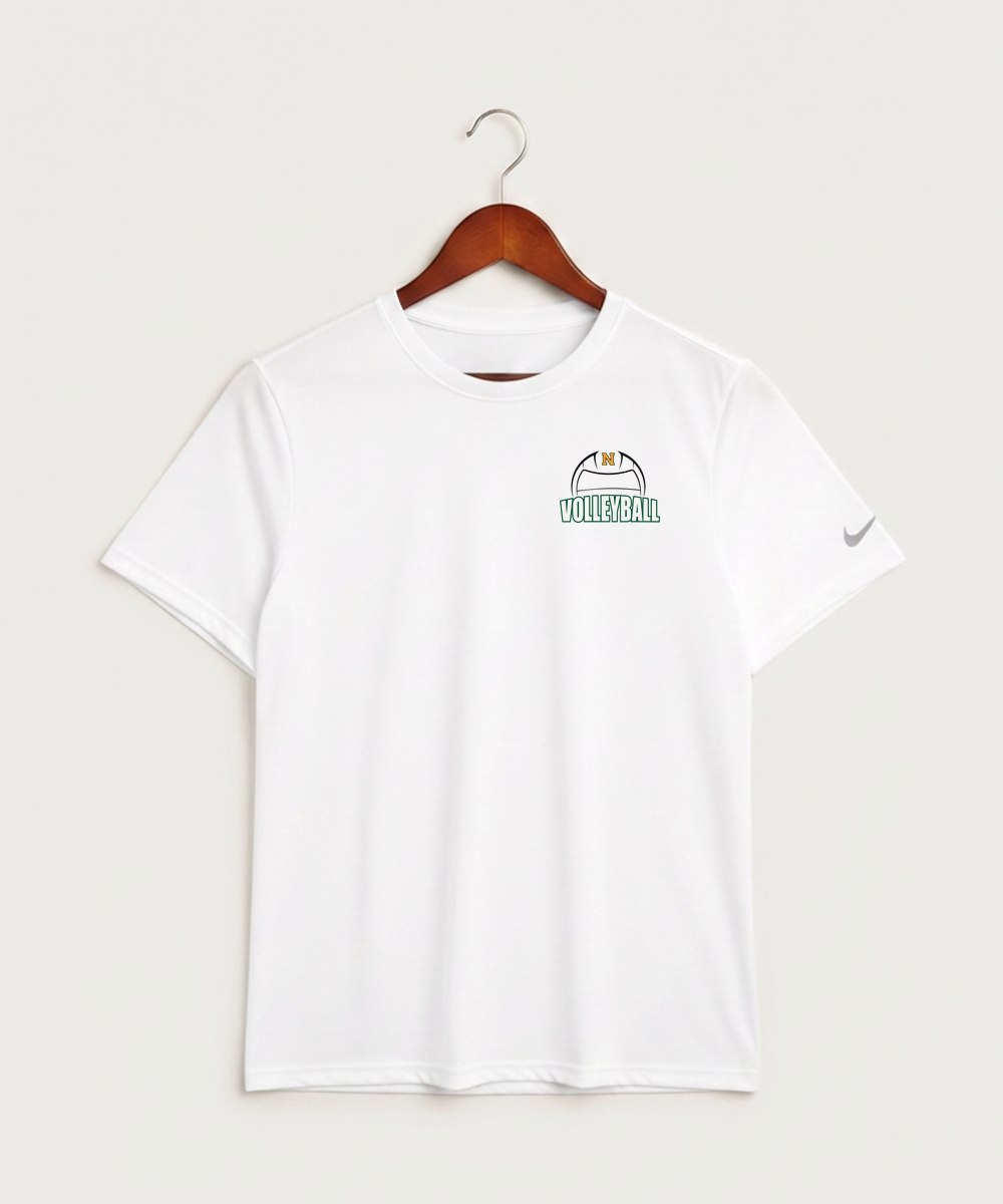 Nevis High School Volleyball (Girls) - White Nike Swoosh Sleeve rLegend Tee NKDX8730