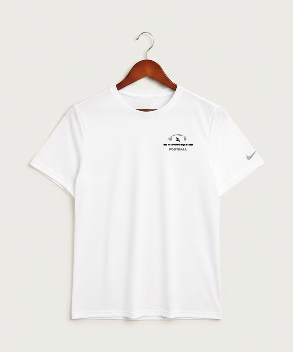Red Rock Central High School Football (Boys) - White Nike Swoosh Sleeve rLegend Tee NKDX8730