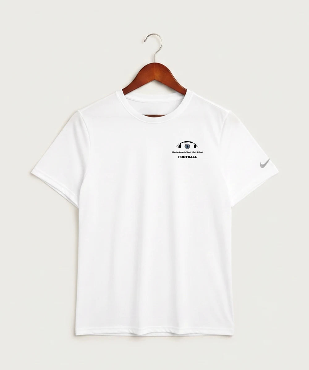 Martin County West High School Football (Boys) - White Nike Swoosh Sleeve rLegend Tee NKDX8730