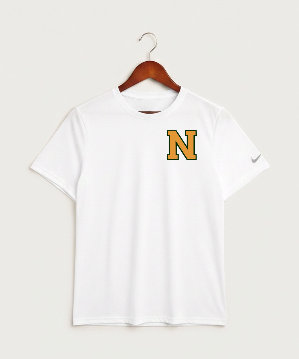 Nevis High School Volleyball (Girls) - White Nike Swoosh Sleeve rLegend Tee NKDX8730