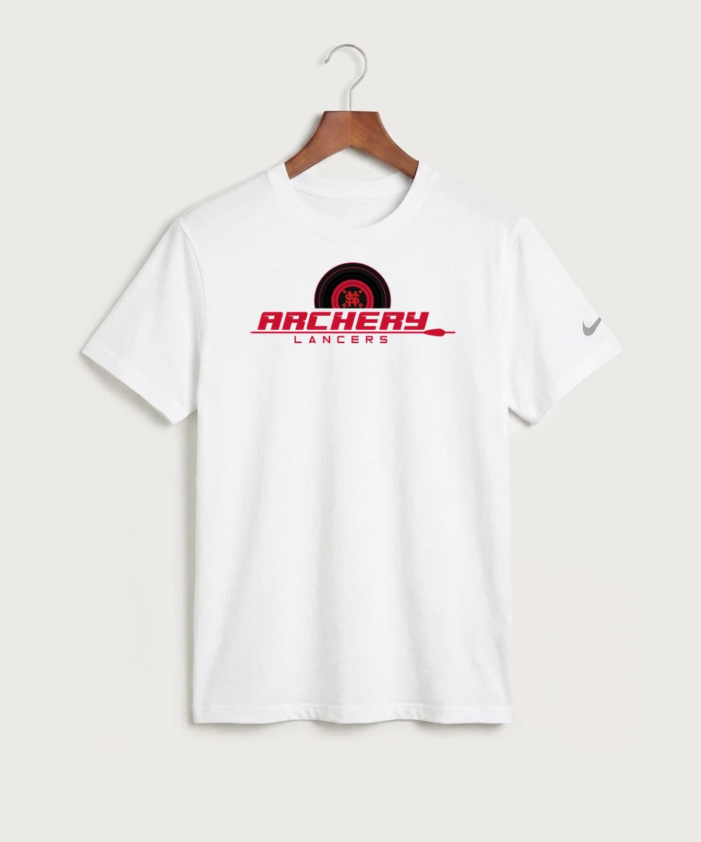 Lancer Archer Club Archery Team Store - White Nike Swoosh Sleeve rLegend Tee NKDX8730