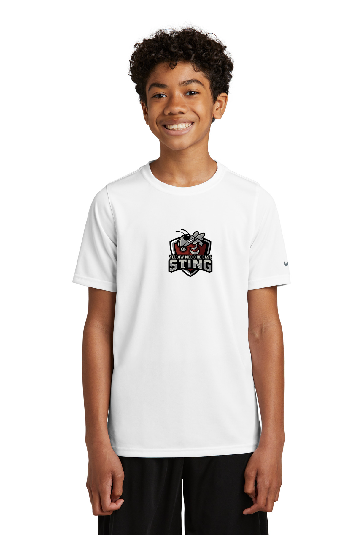 Yellow Medicine East Athletics - White Nike Youth Swoosh Sleeve rLegend Tee NKDX8787