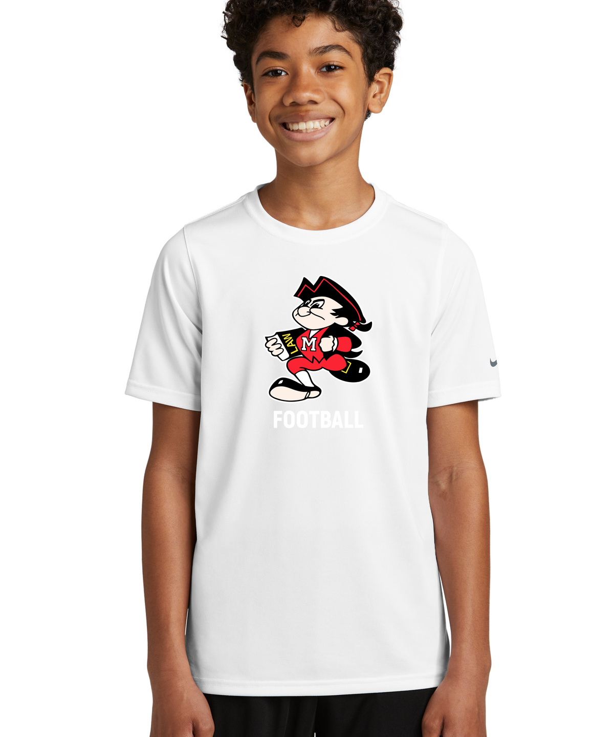 John Marshall High School football_boys - White Nike Youth Swoosh Sleeve rLegend Tee NKDX8787