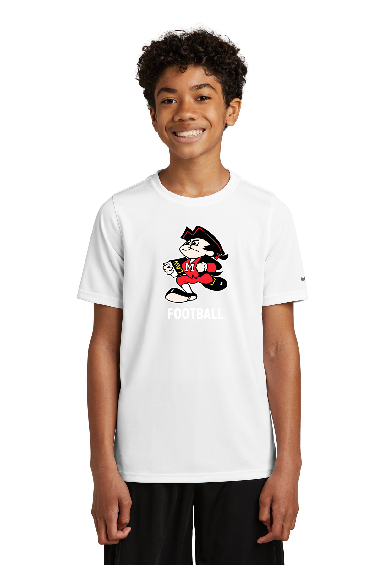 John Marshall High School football_boys - White Nike Youth Swoosh Sleeve rLegend Tee NKDX8787