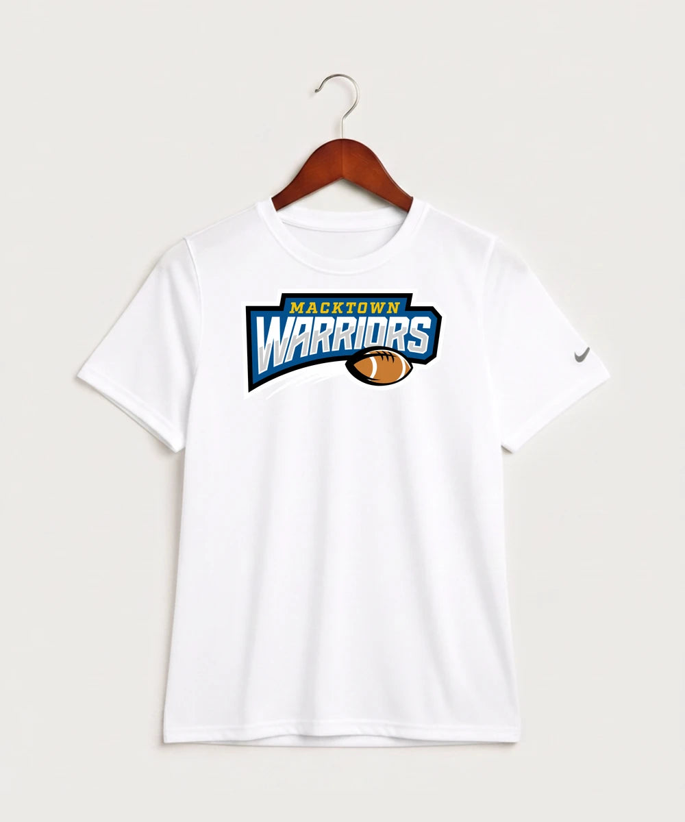 Macktown Warriors Football (Boys) - White Nike Youth Swoosh Sleeve rLegend Tee NKDX8787