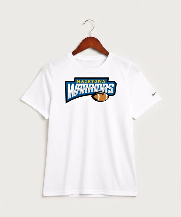 Macktown Warriors Football (Boys) - White Nike Youth Swoosh Sleeve rLegend Tee NKDX8787