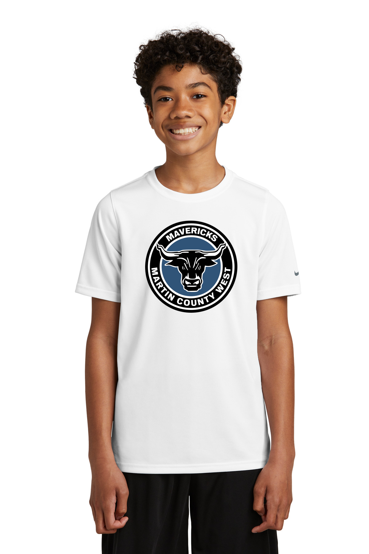 Martin County West Football - White Nike Youth Swoosh Sleeve rLegend Tee NKDX8787