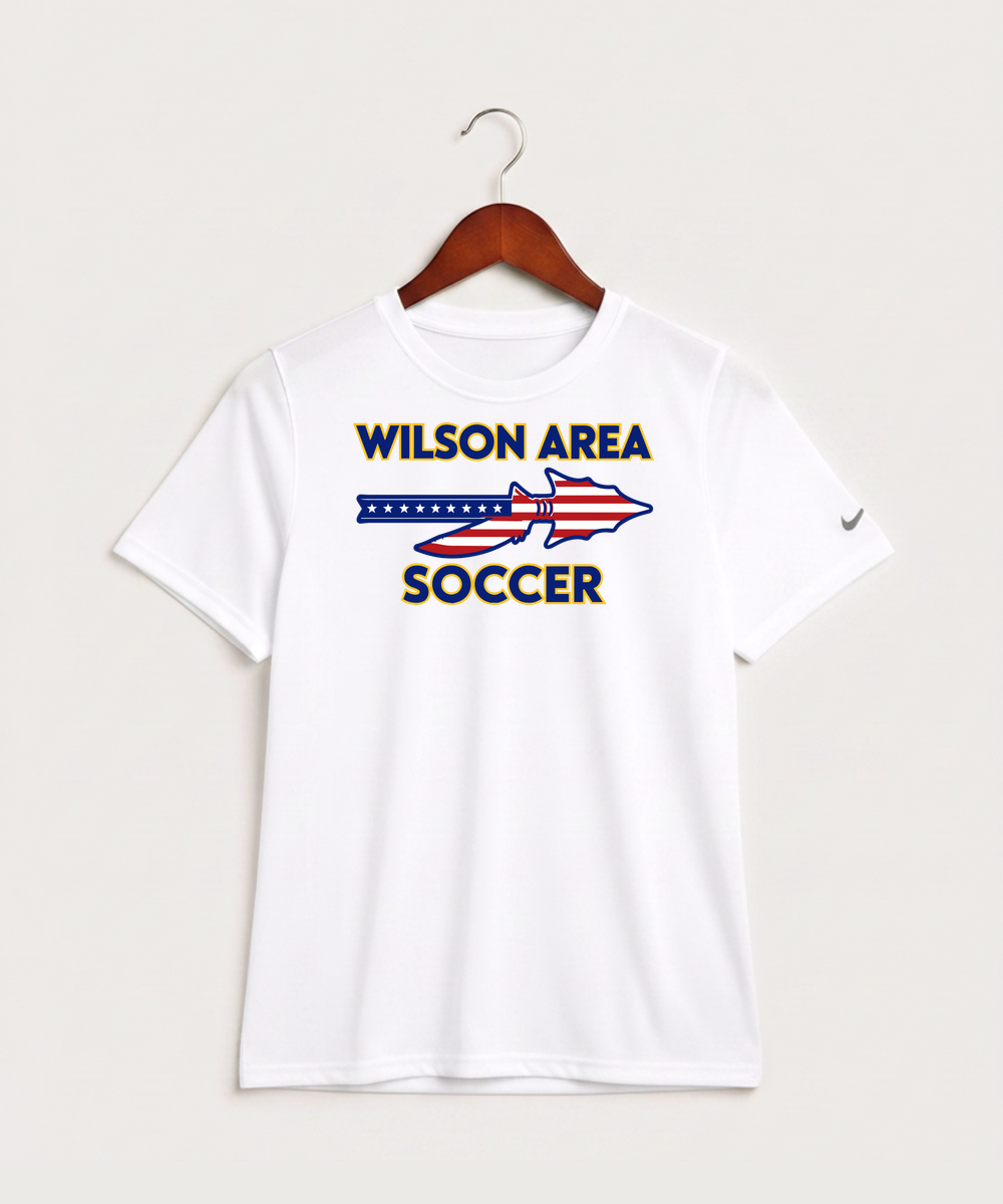 Wilson Area School Soccer Soccer - White Nike Youth Swoosh Sleeve rLegend Tee NKDX8787