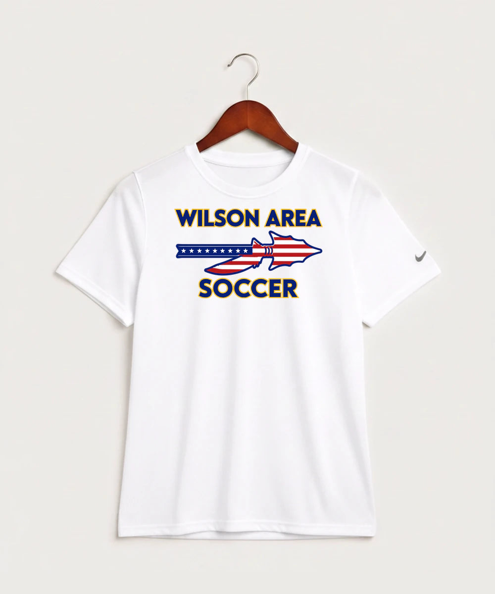 Wilson Area School Soccer Soccer - White Nike Youth Swoosh Sleeve rLegend Tee NKDX8787