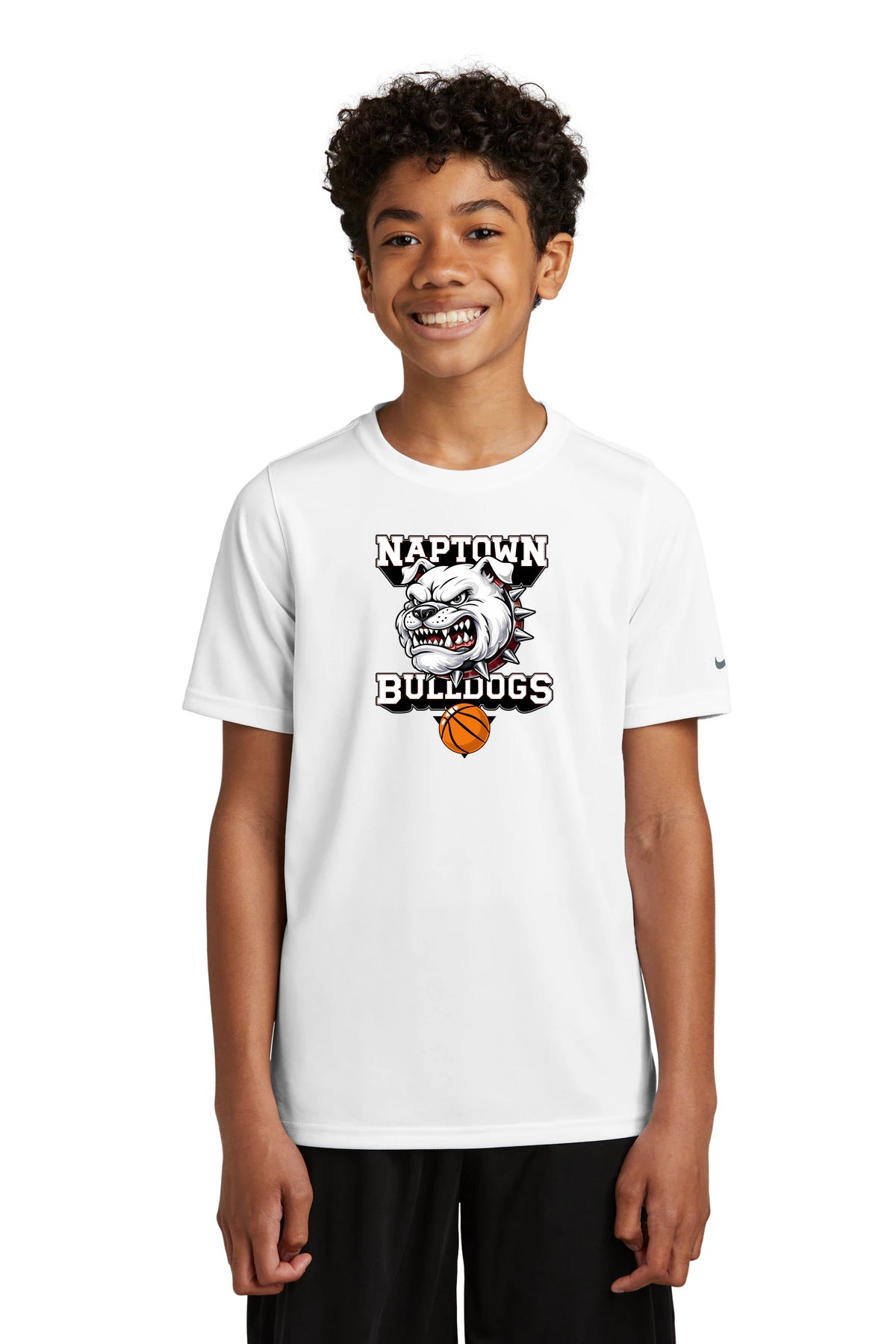 Naptown basketball_boys - White Nike Youth Swoosh Sleeve rLegend Tee NKDX8787